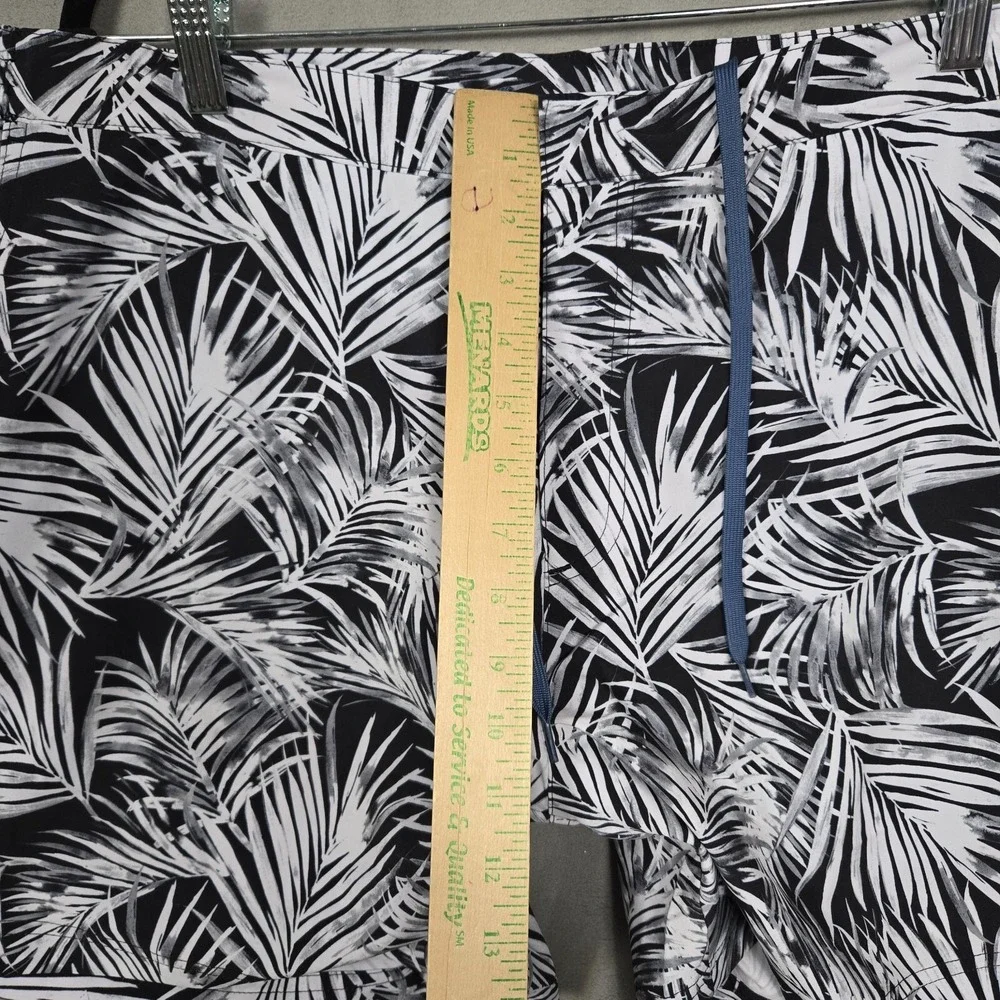 Fair Harbor‎ Swim Trunks Mens 38 Lined black white palm stretch the sextant NEW